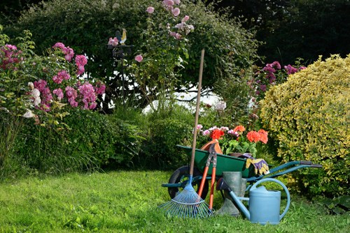 Safe storage of gardening chemicals and labelled containers